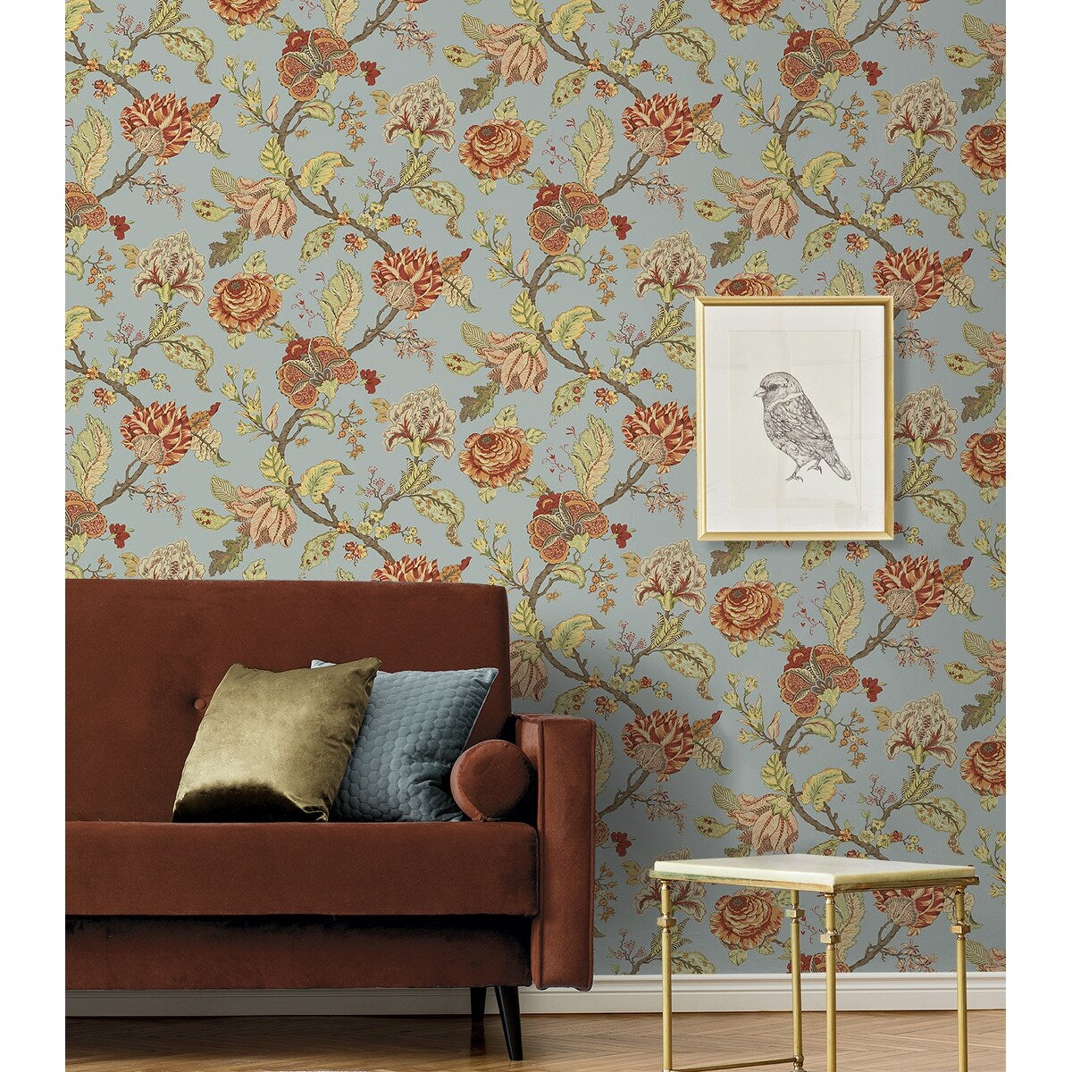 NextWall Kianna Jacobean Peel and Stick Wallpaper