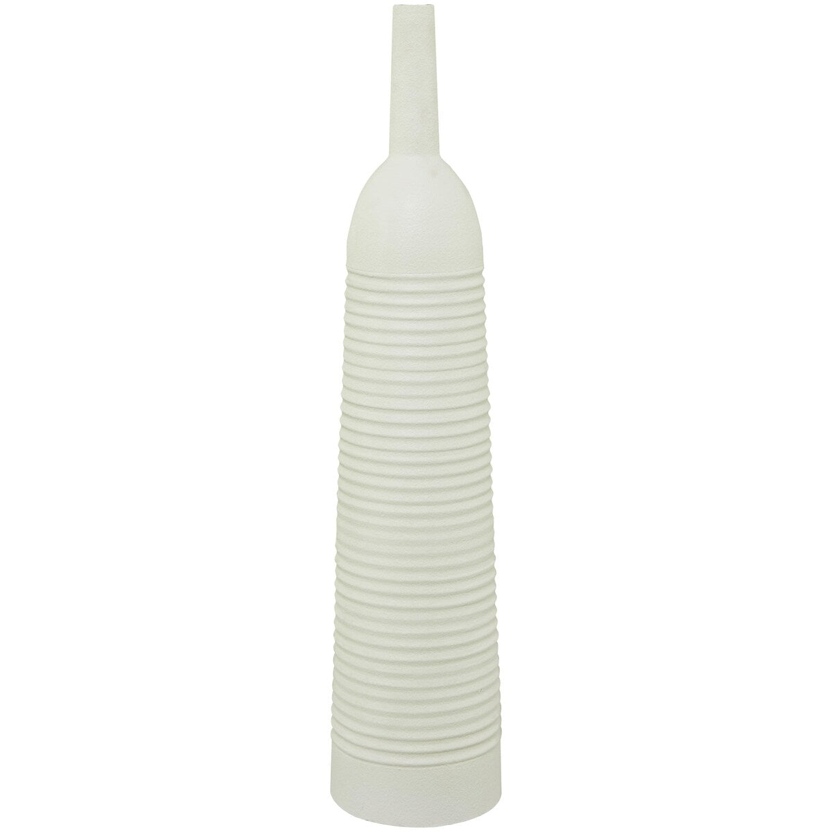 Metal Grooved Decorative Vase - White or Black - The Novogratz