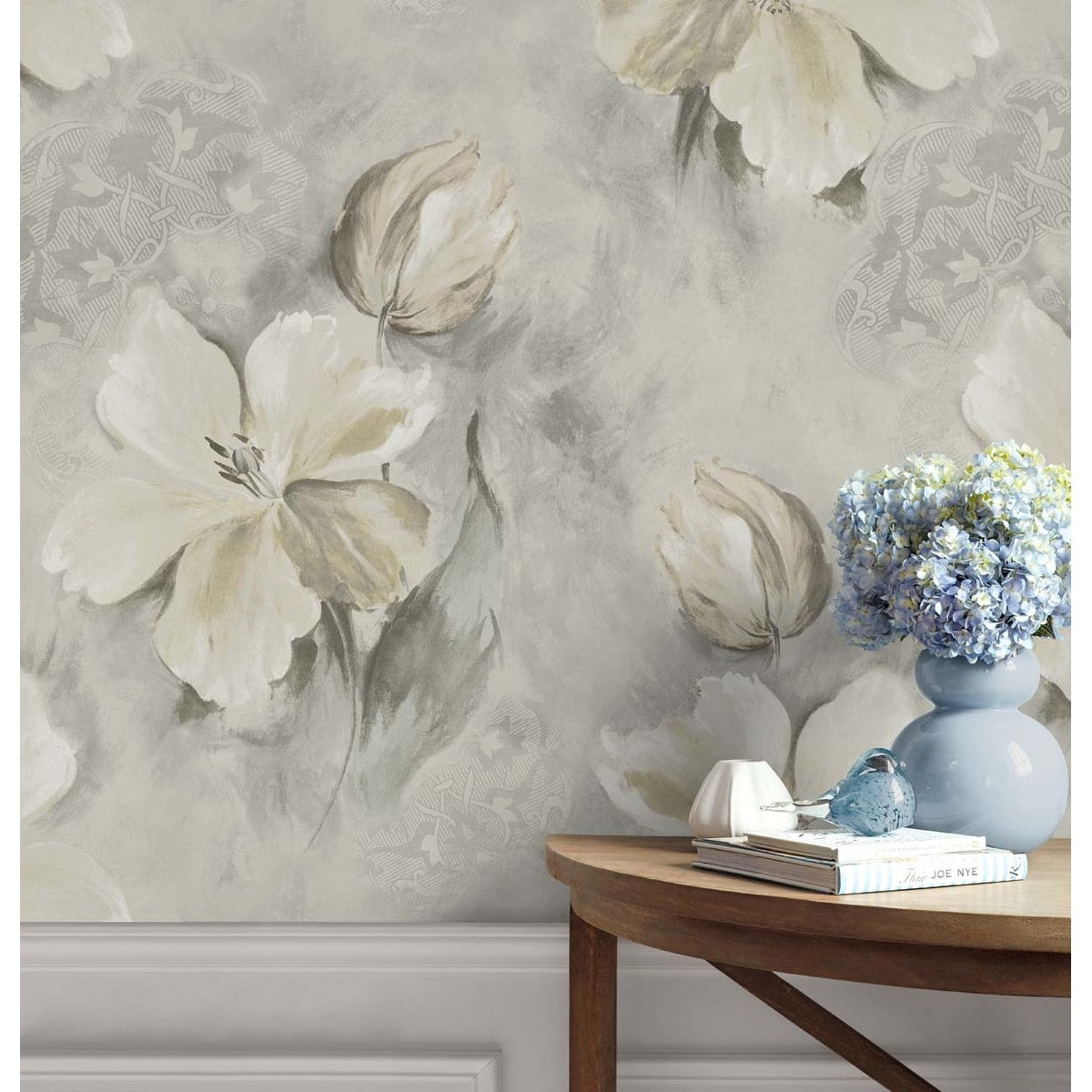 Seabrook Designs Brielle Watercolor Floral Unpasted Wallpaper