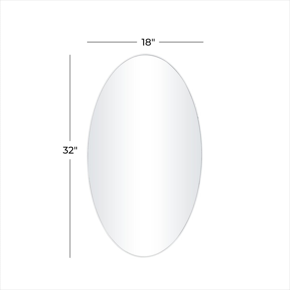 Wood Oval Room Wall Mirror with Thin Minimalistic Frame - Black, Gold or White - Roche River Decor