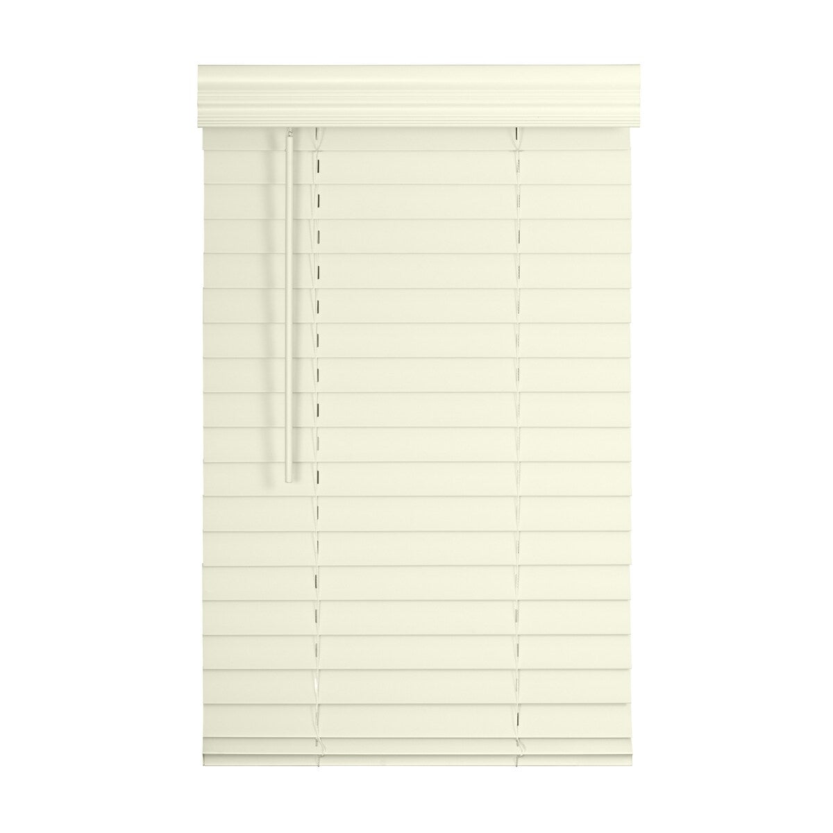 2 Cordless Faux Wood Blind - Smooth Alabaster