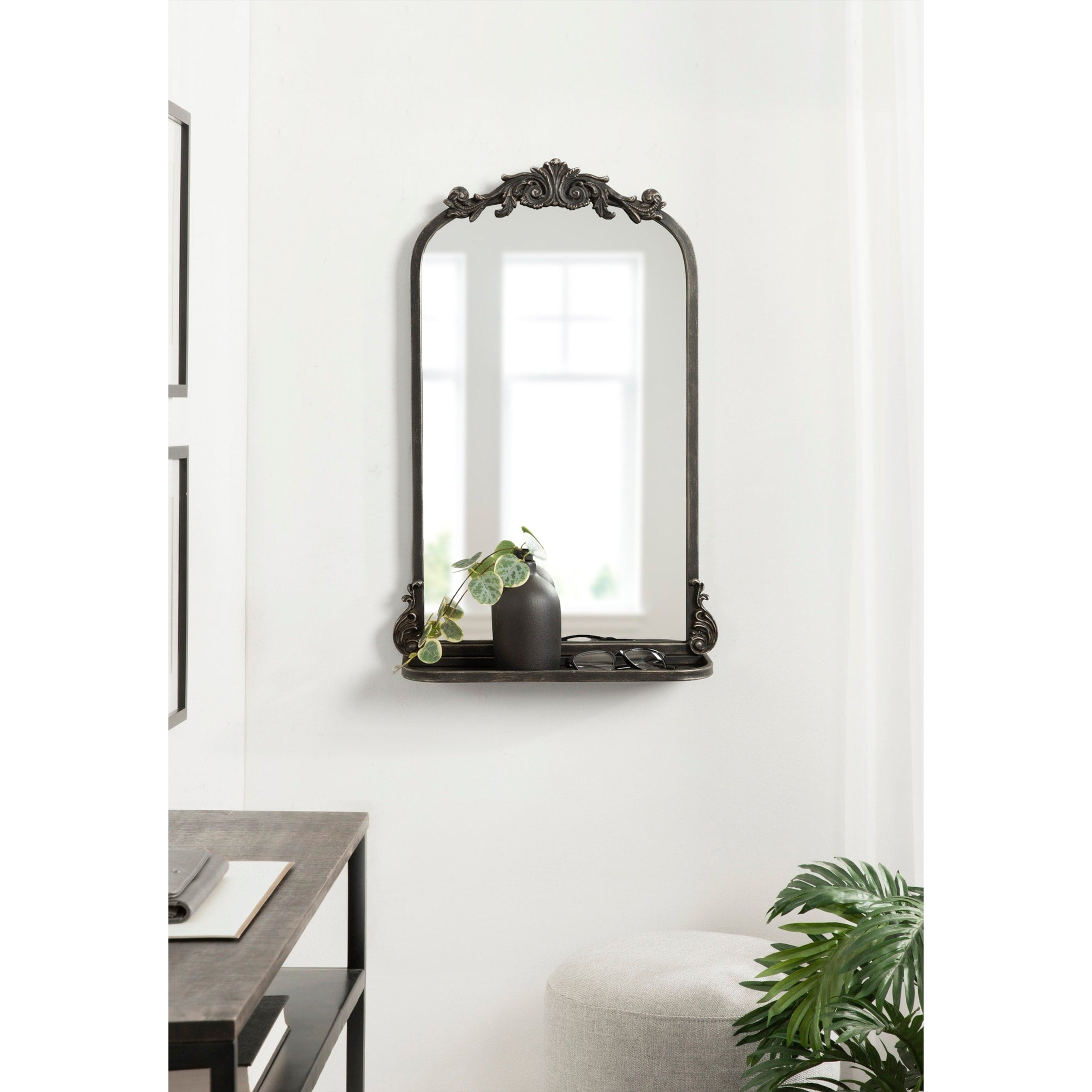 Kate and Laurel Arendahl Traditional Arch Mirror with Shelf