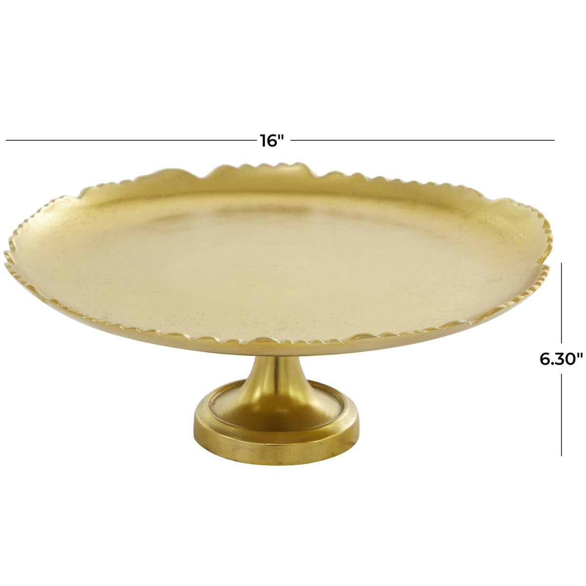 Aluminum Metal Cake Stand with Pedestal Base - Silver or Gold - CosmoLiving by Cosmopolitan