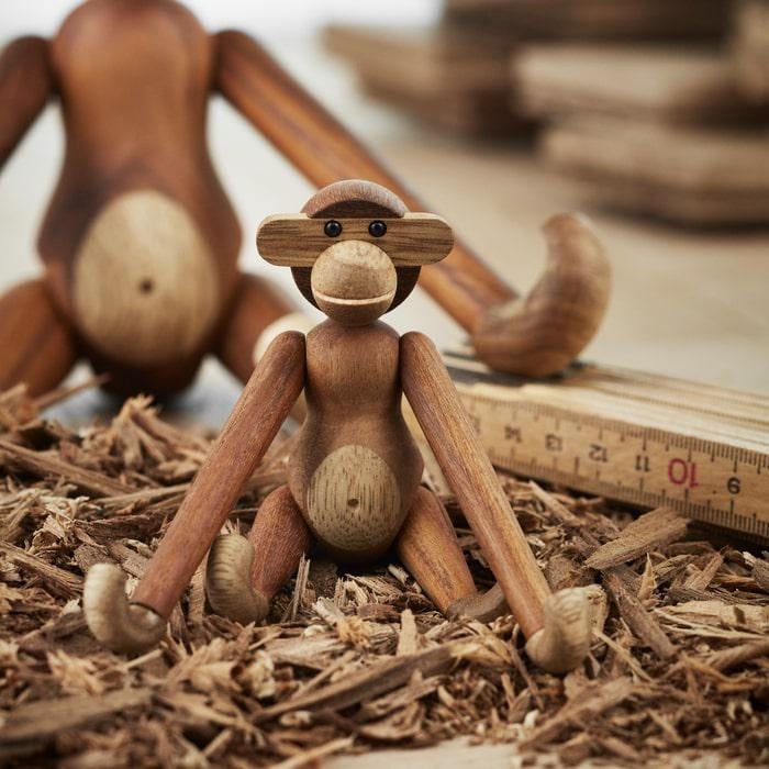 Kay Bojesen Monkey, Teak/Limba, Mini - H: 3.7