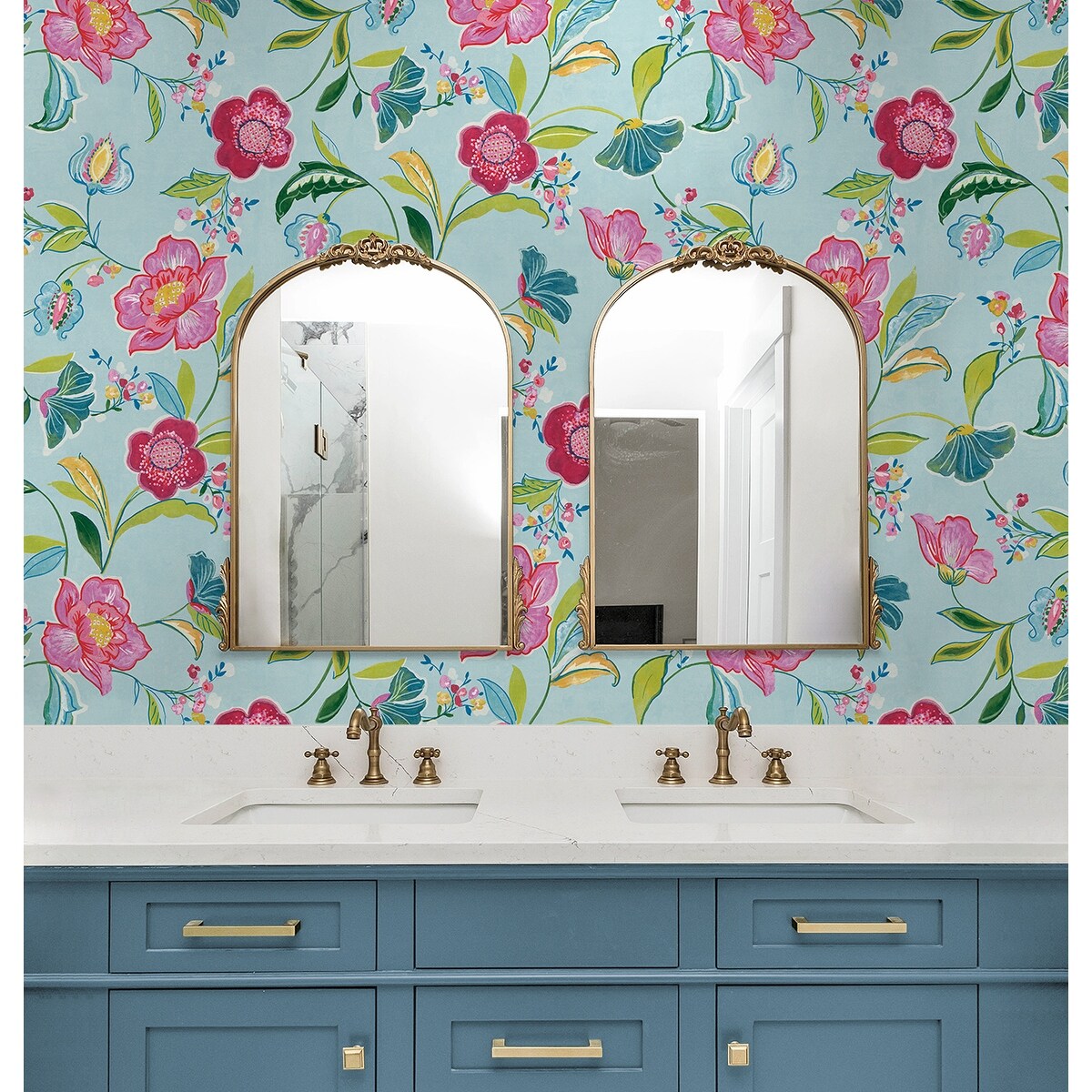 NextWall Painterly Floral Peel and Stick Wallpaper