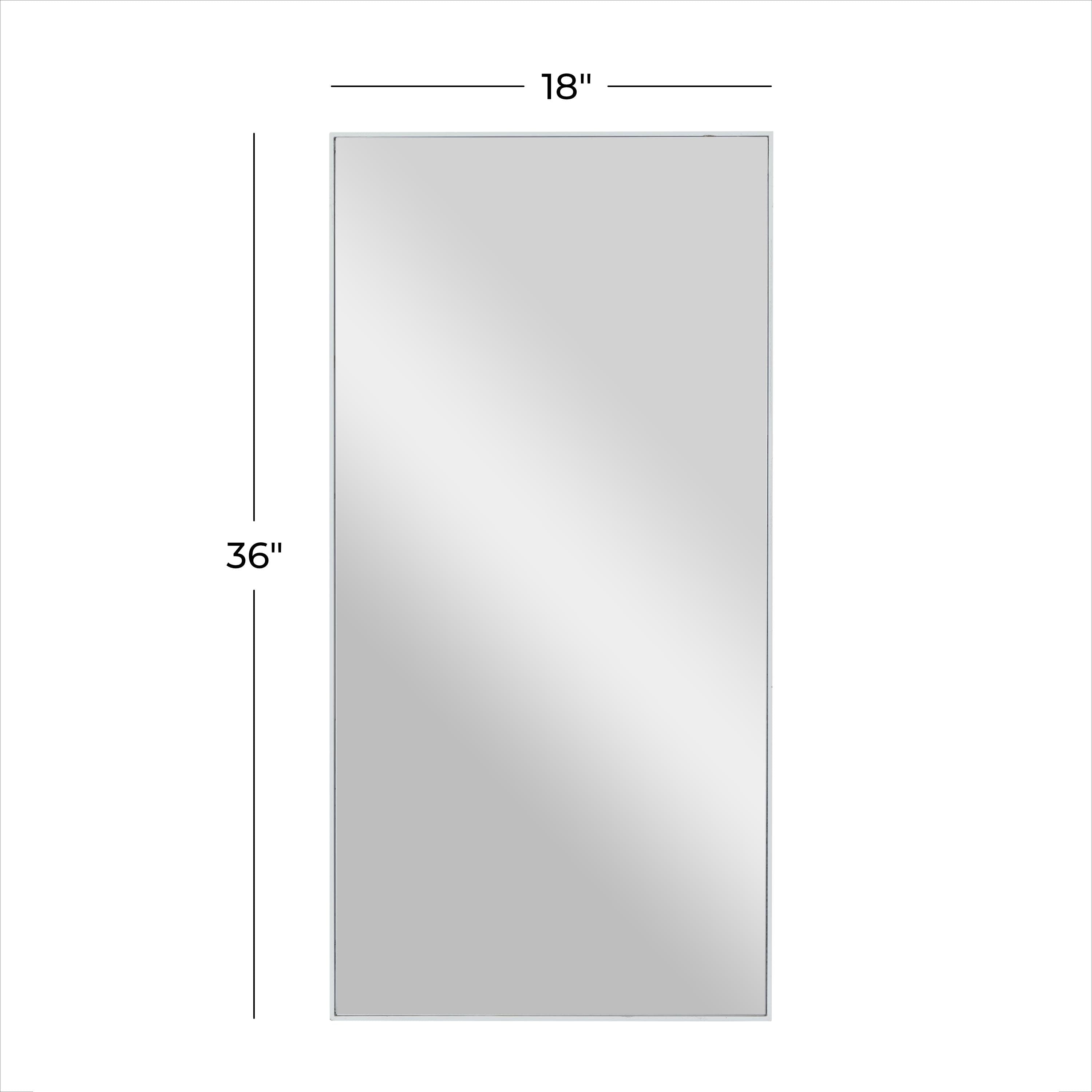 Wood Room Wall Mirror with Thin Minimalistic Frame - Black, White or Gold - Roche River Decor