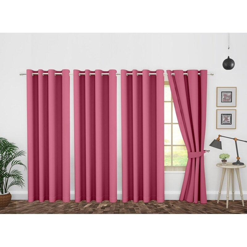 Polyester Insulated Blackout Curtains by Ample Decor- 4 Panels