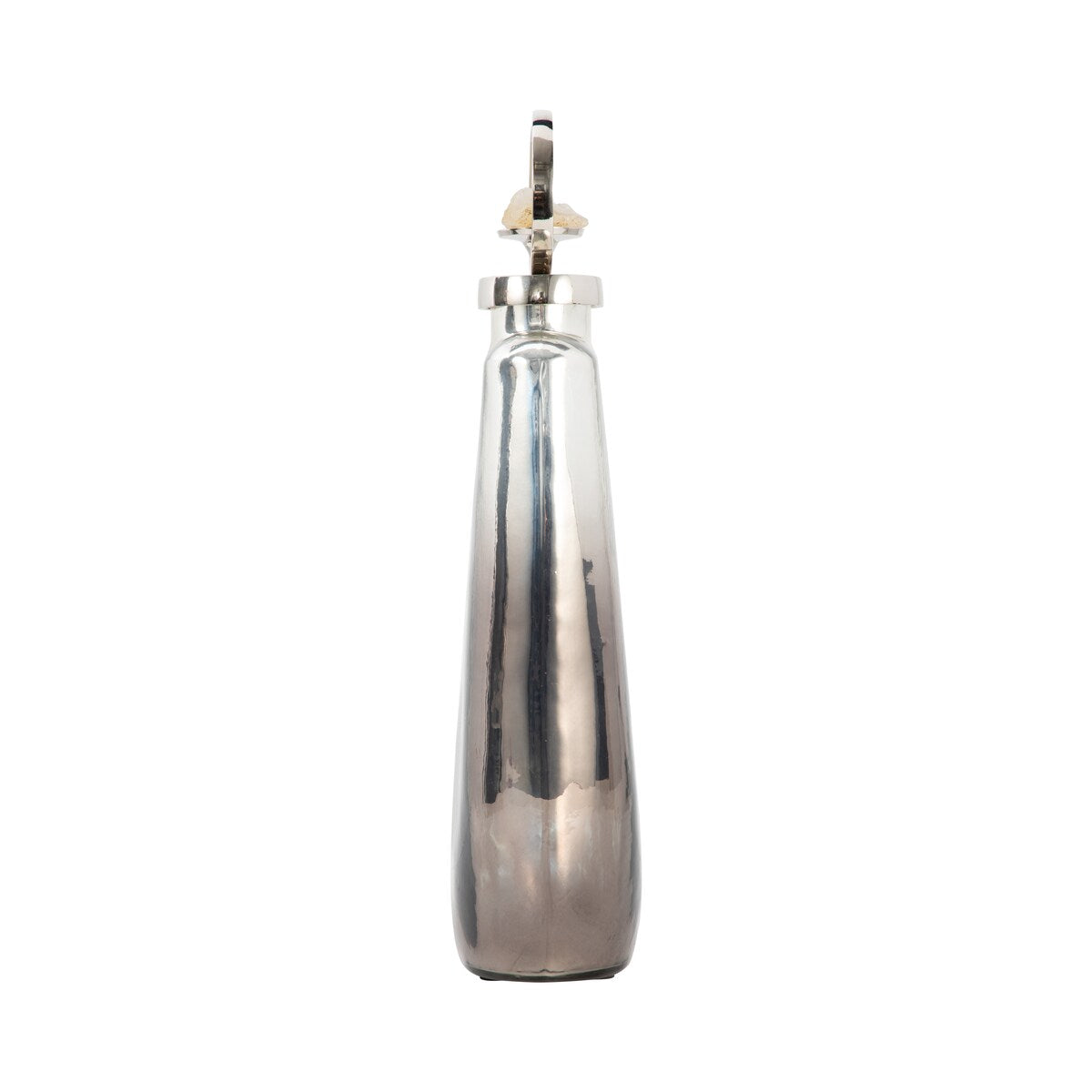 Sagebrook Home Modern Metallic Glass Bottle With Crystal Stone Top