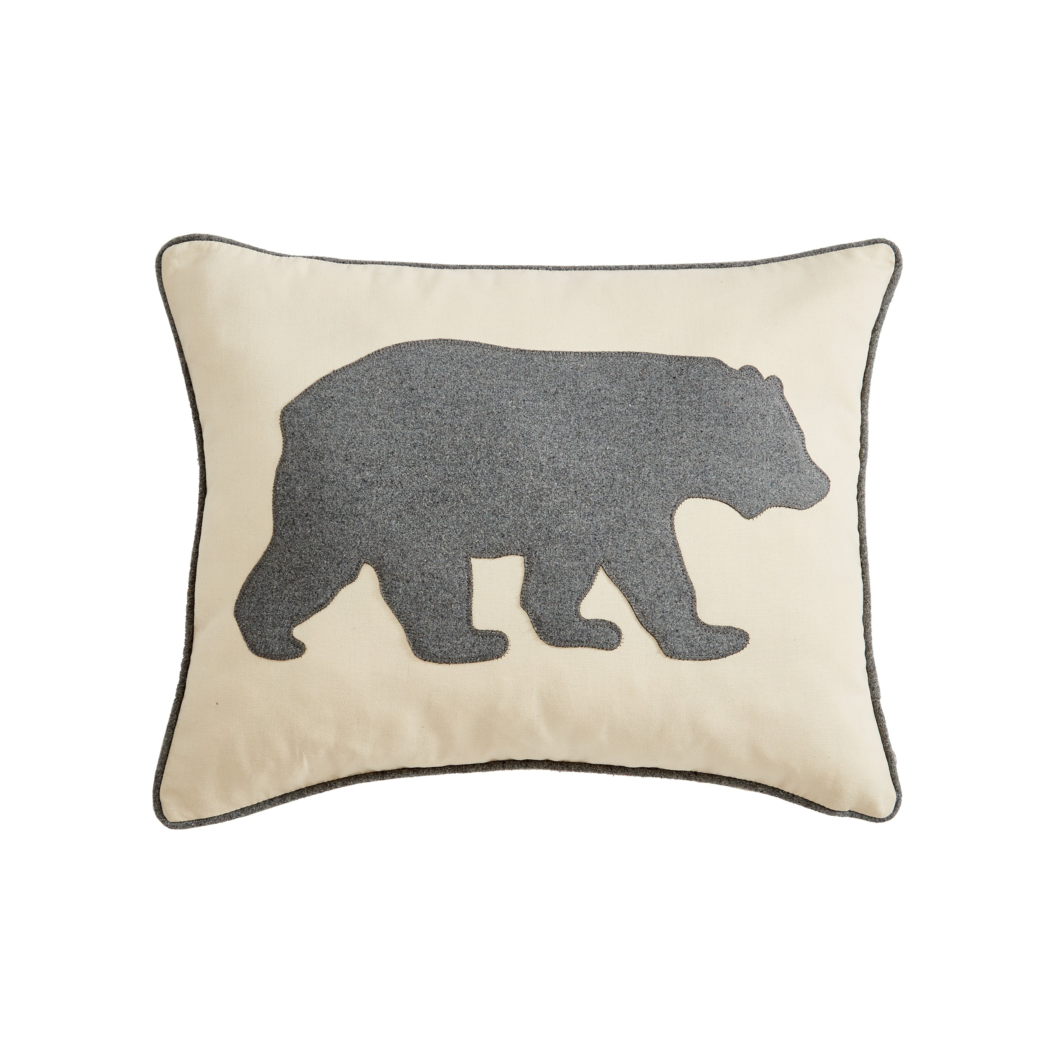 Eddie Bauer Bear Felt Decorative Throw Pillow