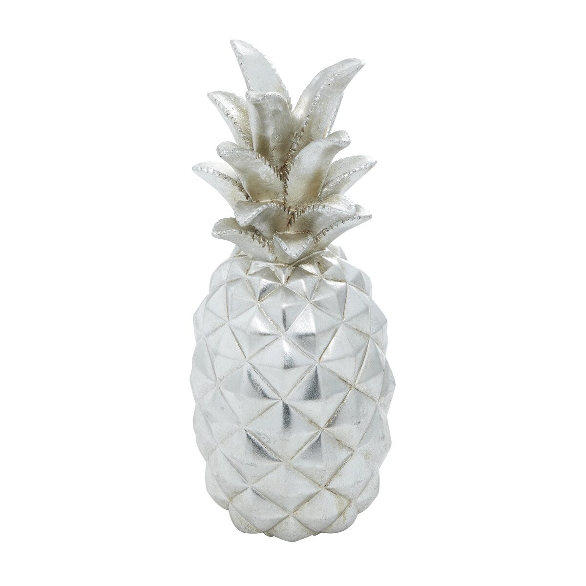 Polystone Fruit Pineapple Decorative Sculpture - Gold or Silver - Roche River Decor