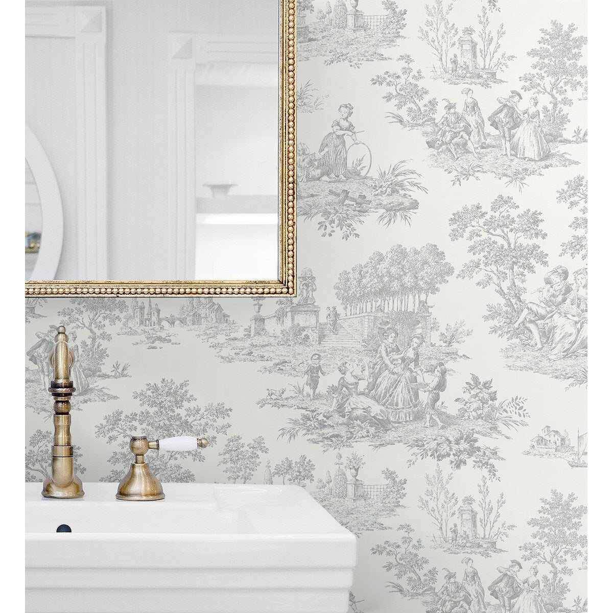 NextWall Chateau Toile Peel and Stick Wallpaper