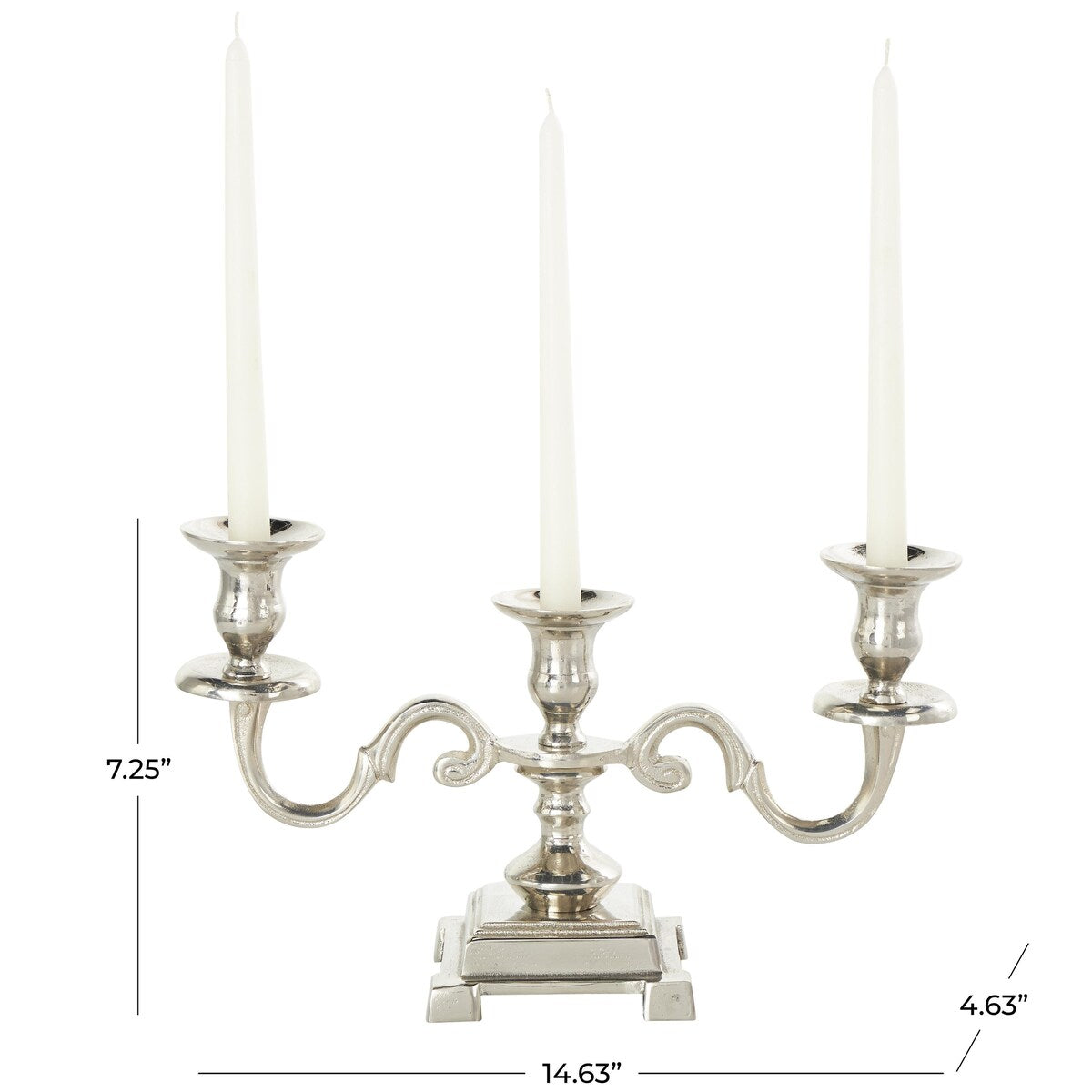 Aluminum Metal Scrolled Candelabra - Gold or Silver - The Novogratz