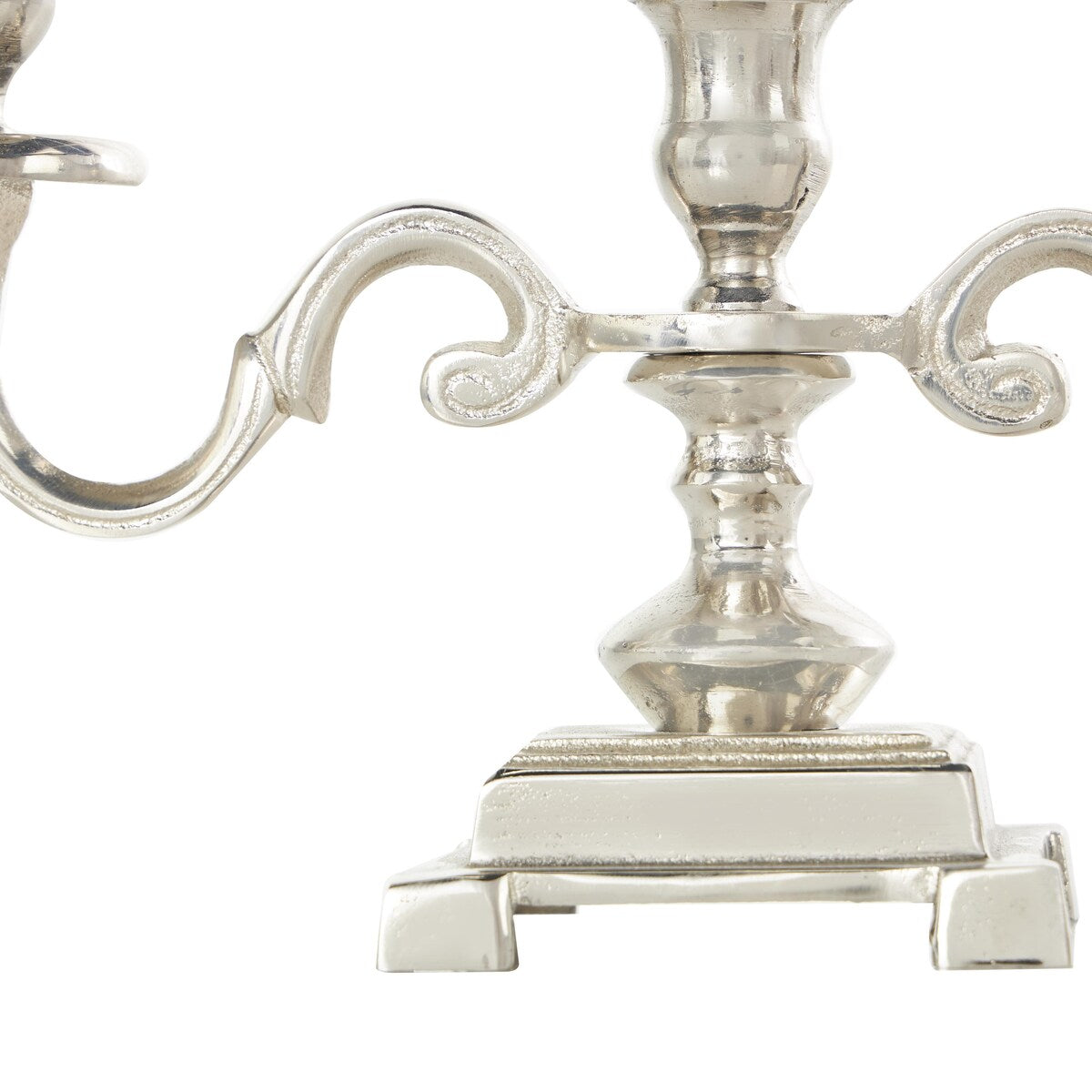 Aluminum Metal Scrolled Candelabra - Gold or Silver - The Novogratz