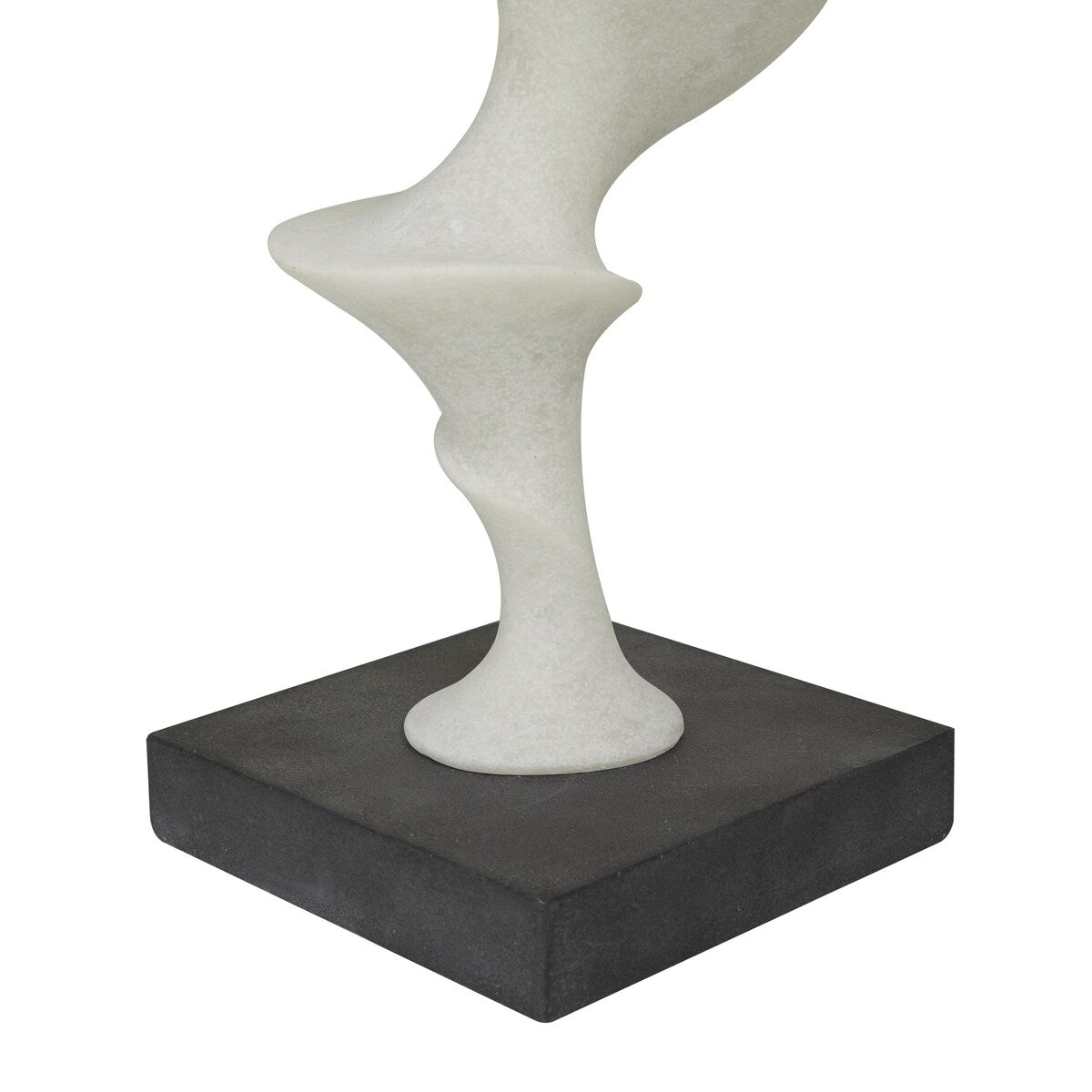 Polystone Abstract Decorative Sculpture with Black Base - White - Roche River Decor