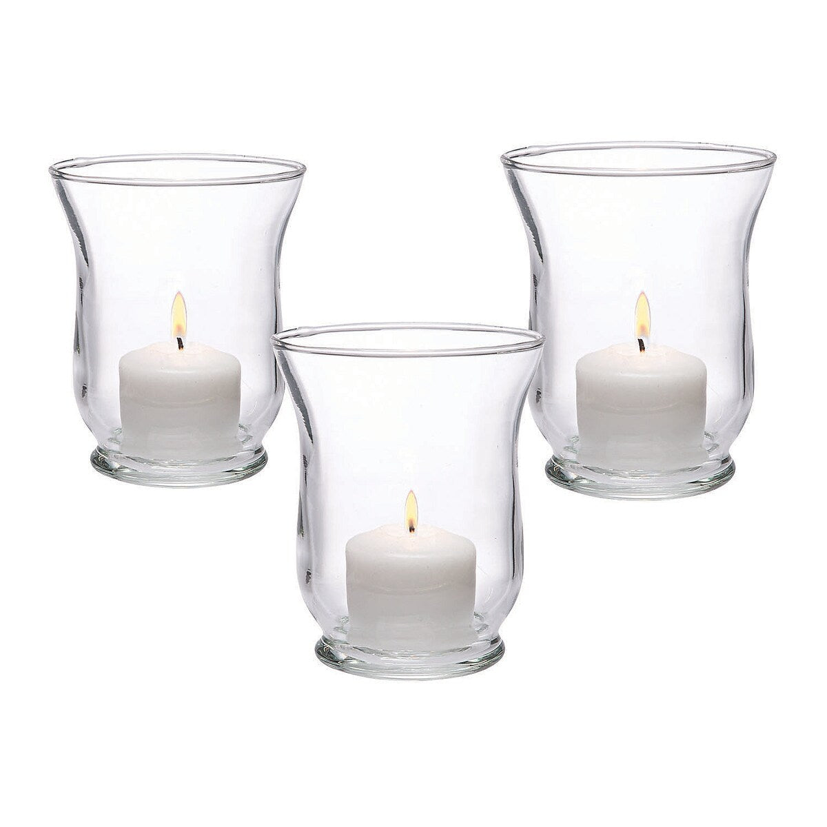 Small Clear Hurricane Candle Holders, Home Decor, 12 Pieces