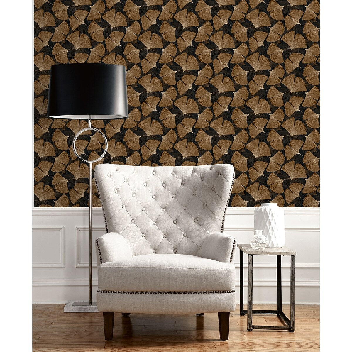 NextWall Tossed Ginkgo Leaf Peel and Stick Wallpaper