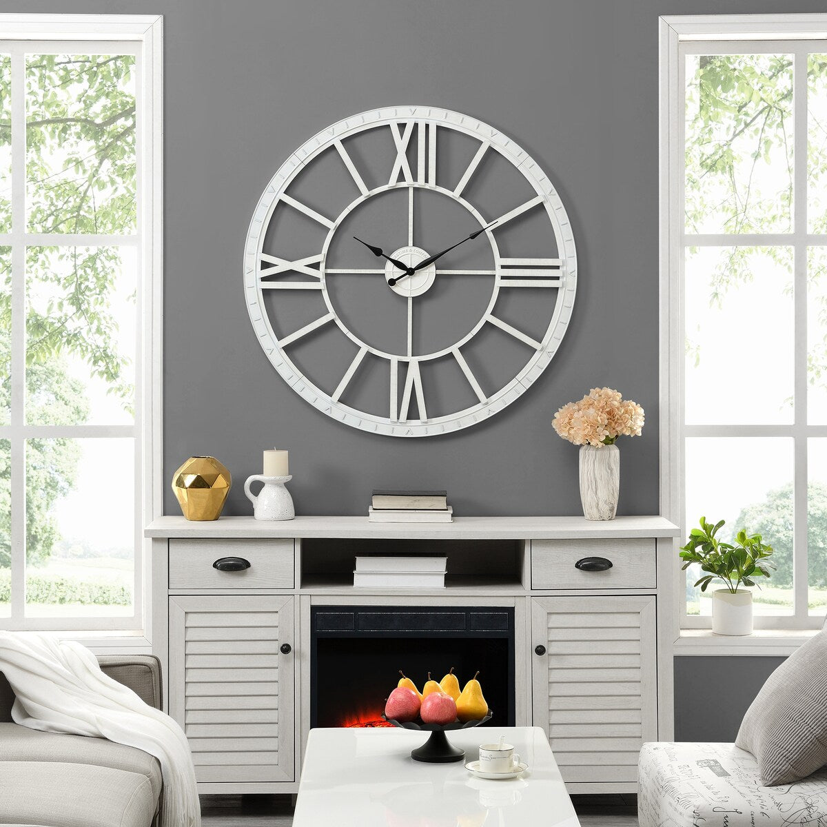 FirsTime & Co. Big Time Modern Roman Numeral Wall Clock