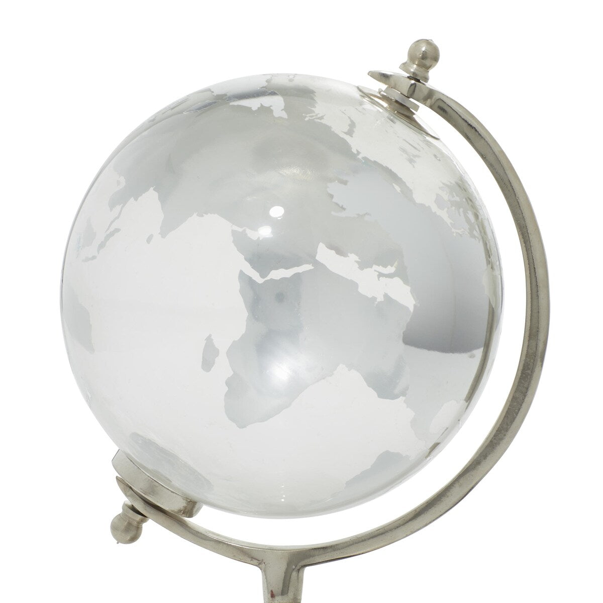 Aluminum Metal Globe with Tiered Base - Copper, Gold or Silver - Roche River Decor