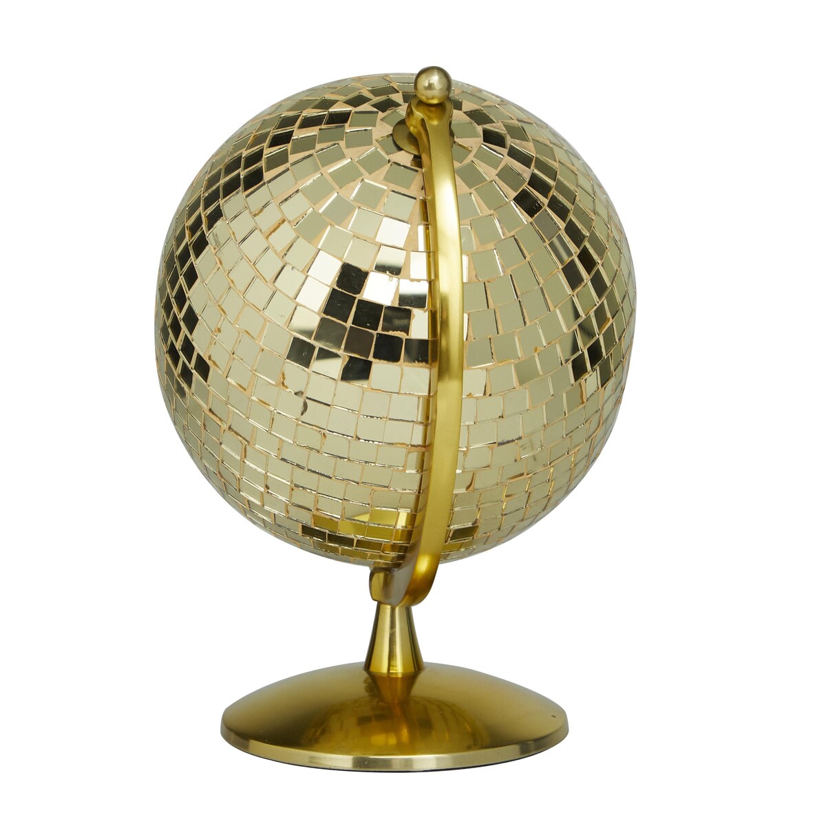 Stainless Steel Metal Disco Ball Style Globe - Silver or Gold - The Novogratz