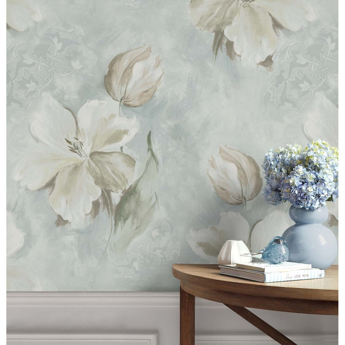 Seabrook Designs Brielle Watercolor Floral Unpasted Wallpaper