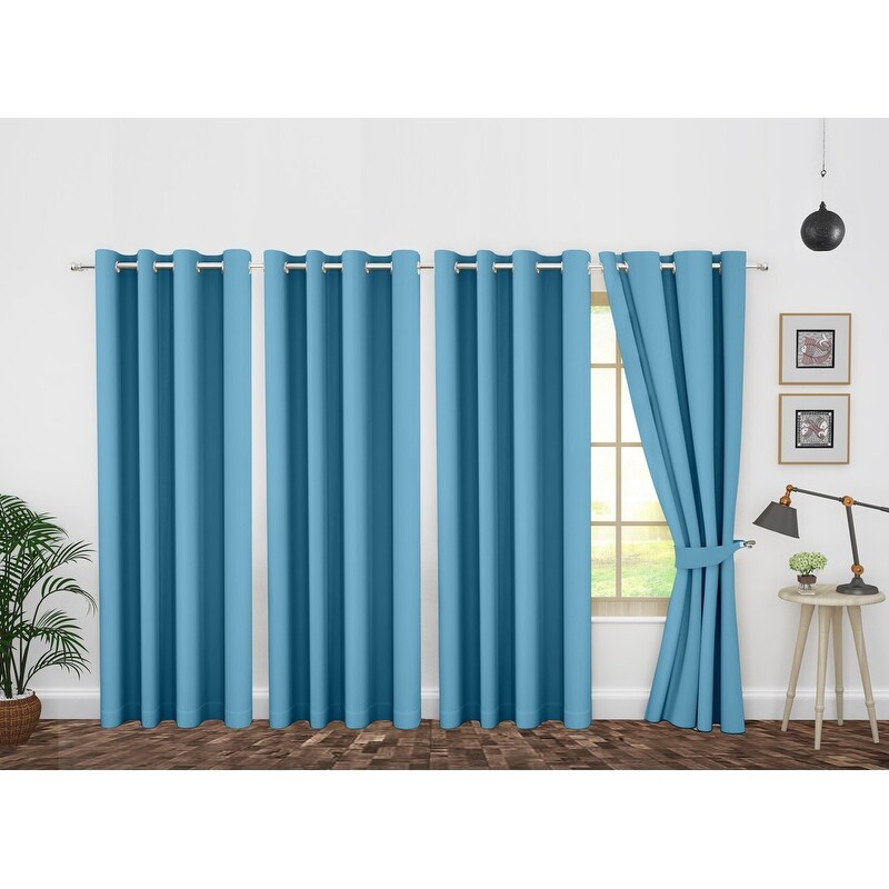 Polyester Insulated Blackout Curtains by Ample Decor- 4 Panels