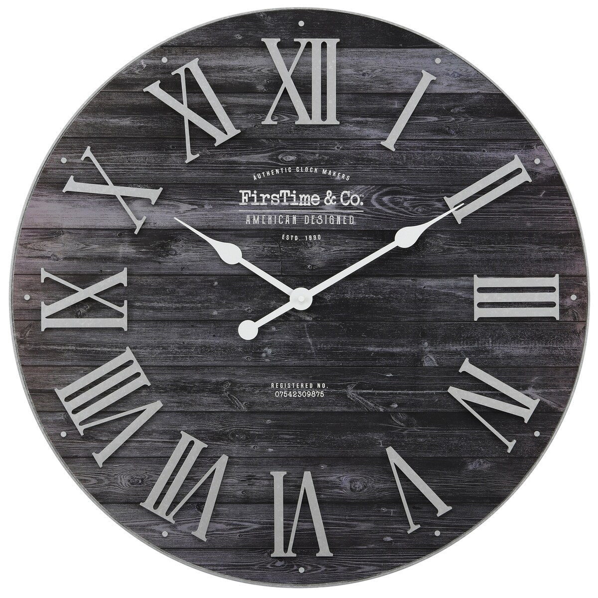 FirsTime & Co. Emmett Farmhouse Shiplap 27-in. Round Wall Clock