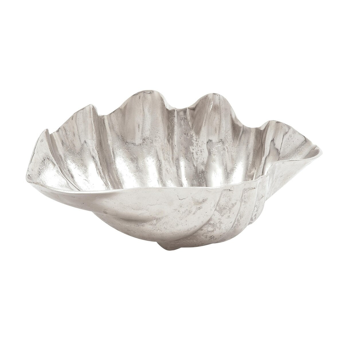 Aluminum Metal Shell Shell Decorative Decorative Bowl - Silver - Roche River Decor