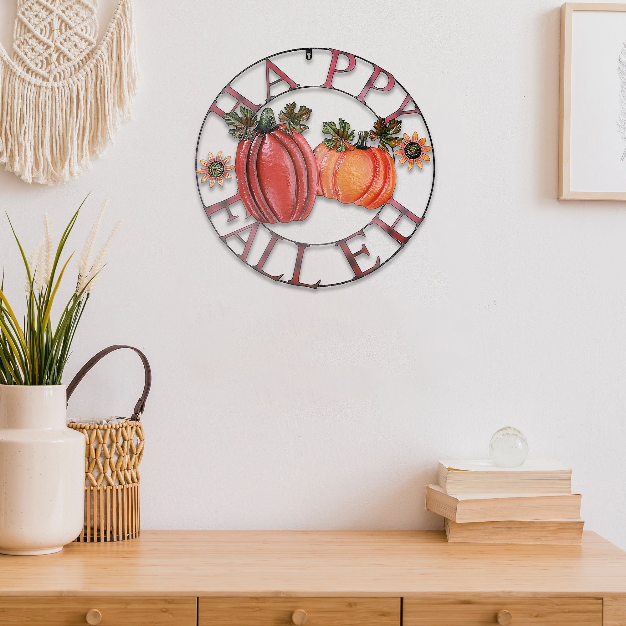 24 Pumpkin Wheel Wall Decor Happy Fall Eh