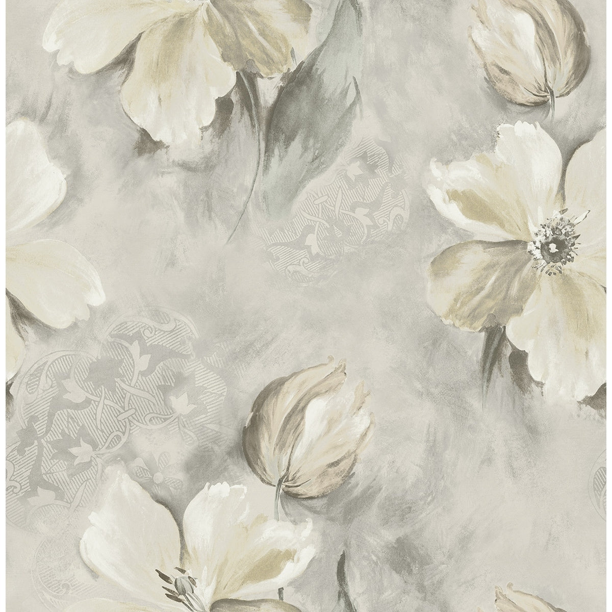 Seabrook Designs Brielle Watercolor Floral Unpasted Wallpaper