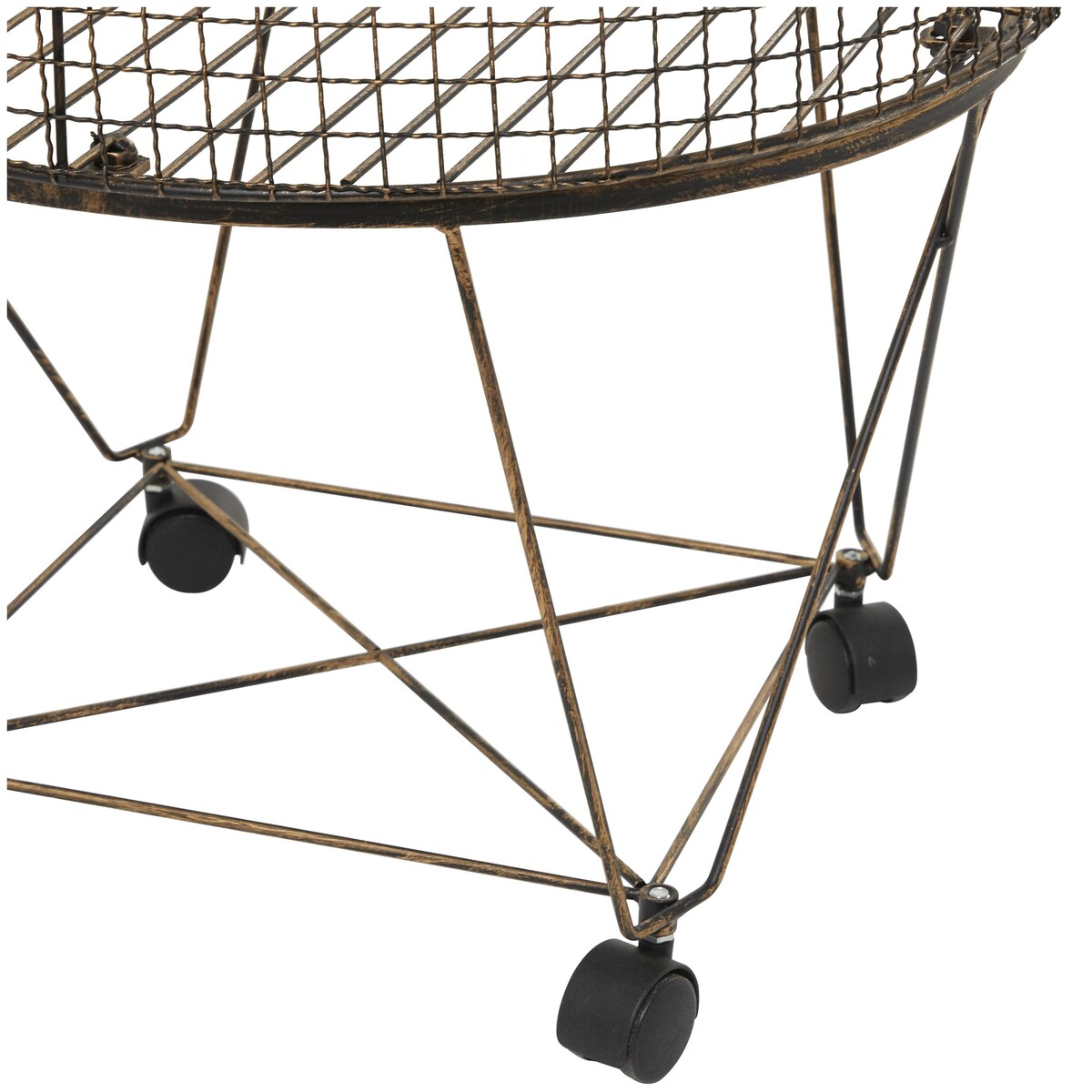 Metal Deep Set Wire Basket Storage Cart with Wheels - Bronze - Roche River Decor