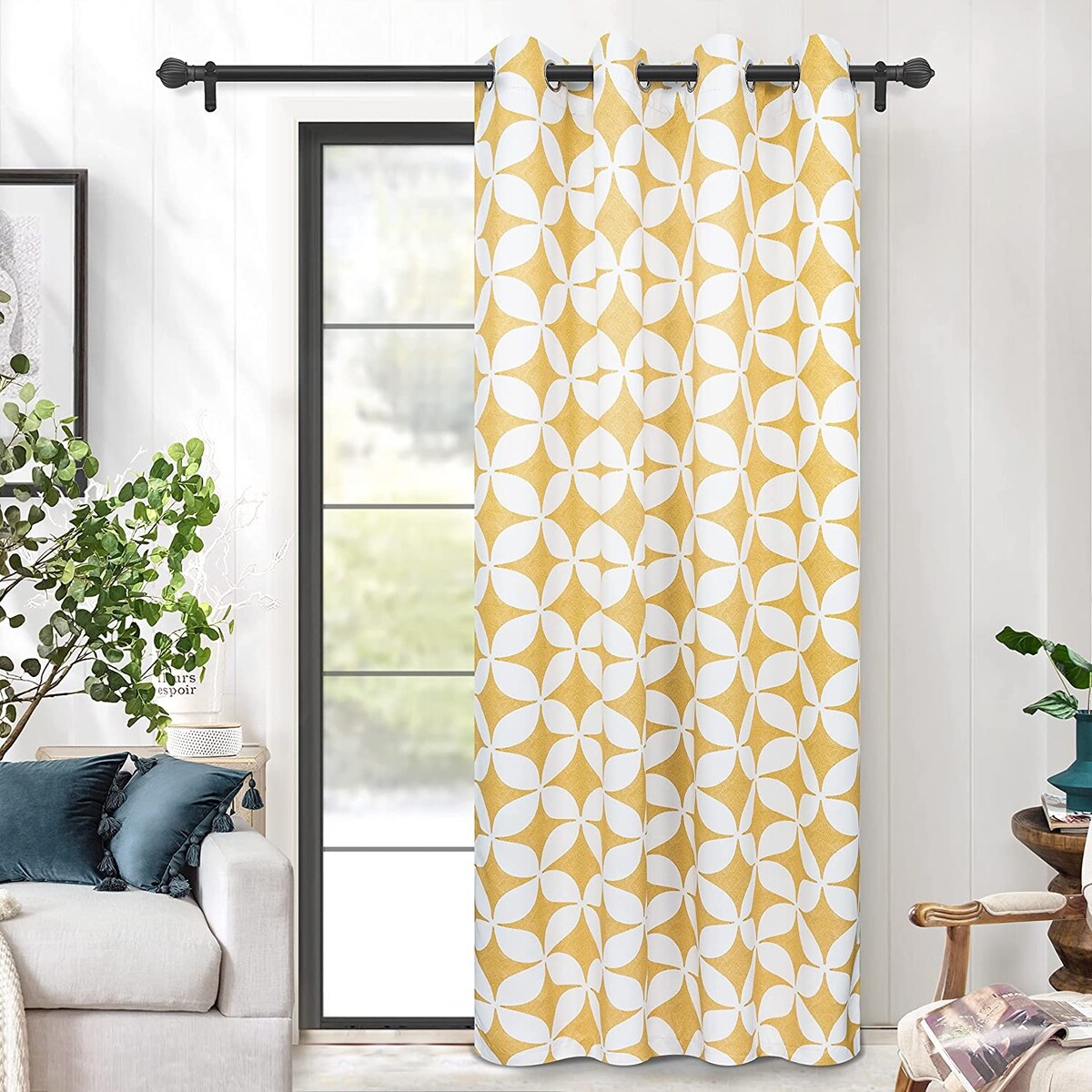 DriftAway Amelia Geo Thermal Insulated Blackout Curtain Panel Pair