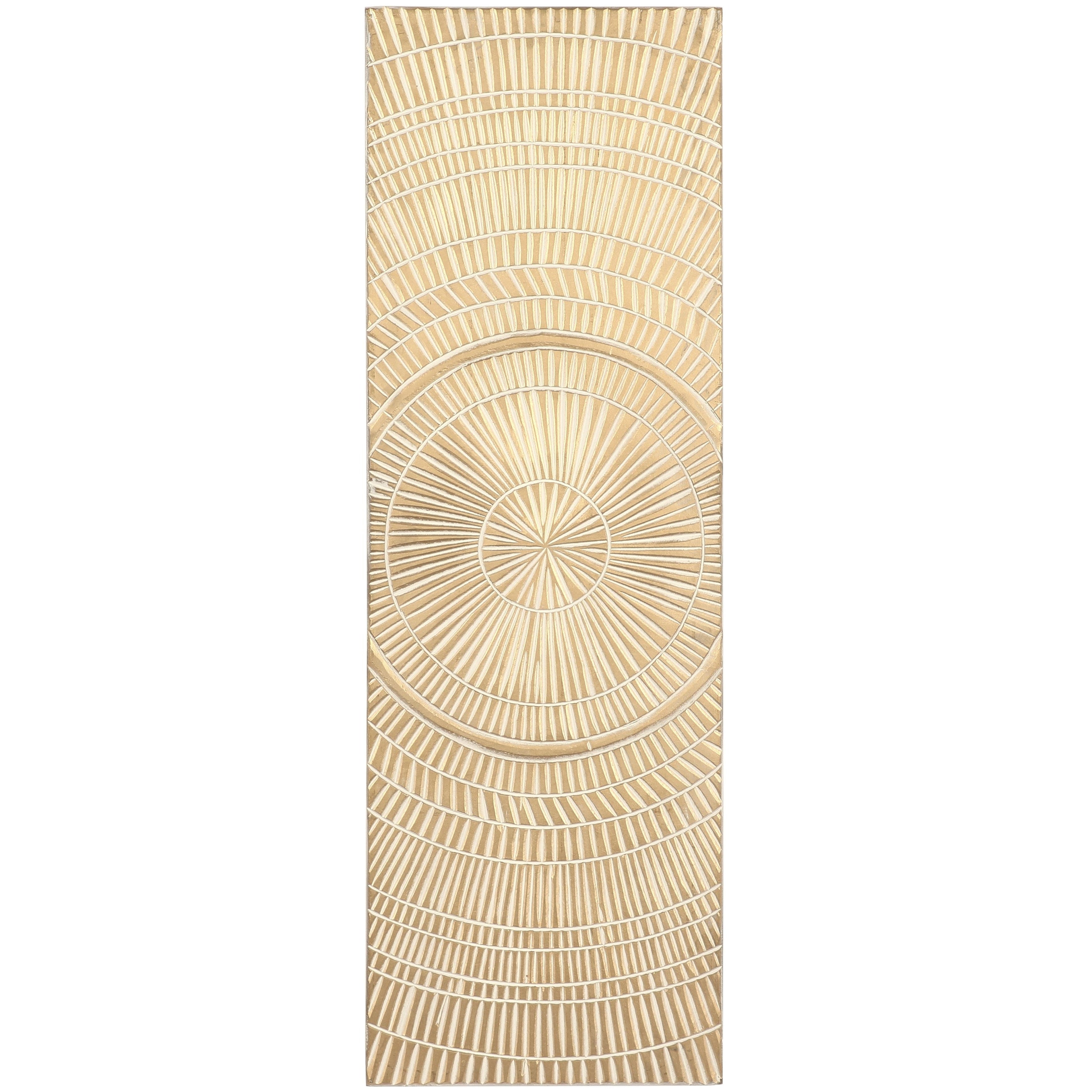 Wood Geometric Handmade Intricately Carved Radial Home Wall Decor - Gold - Roche River Decor