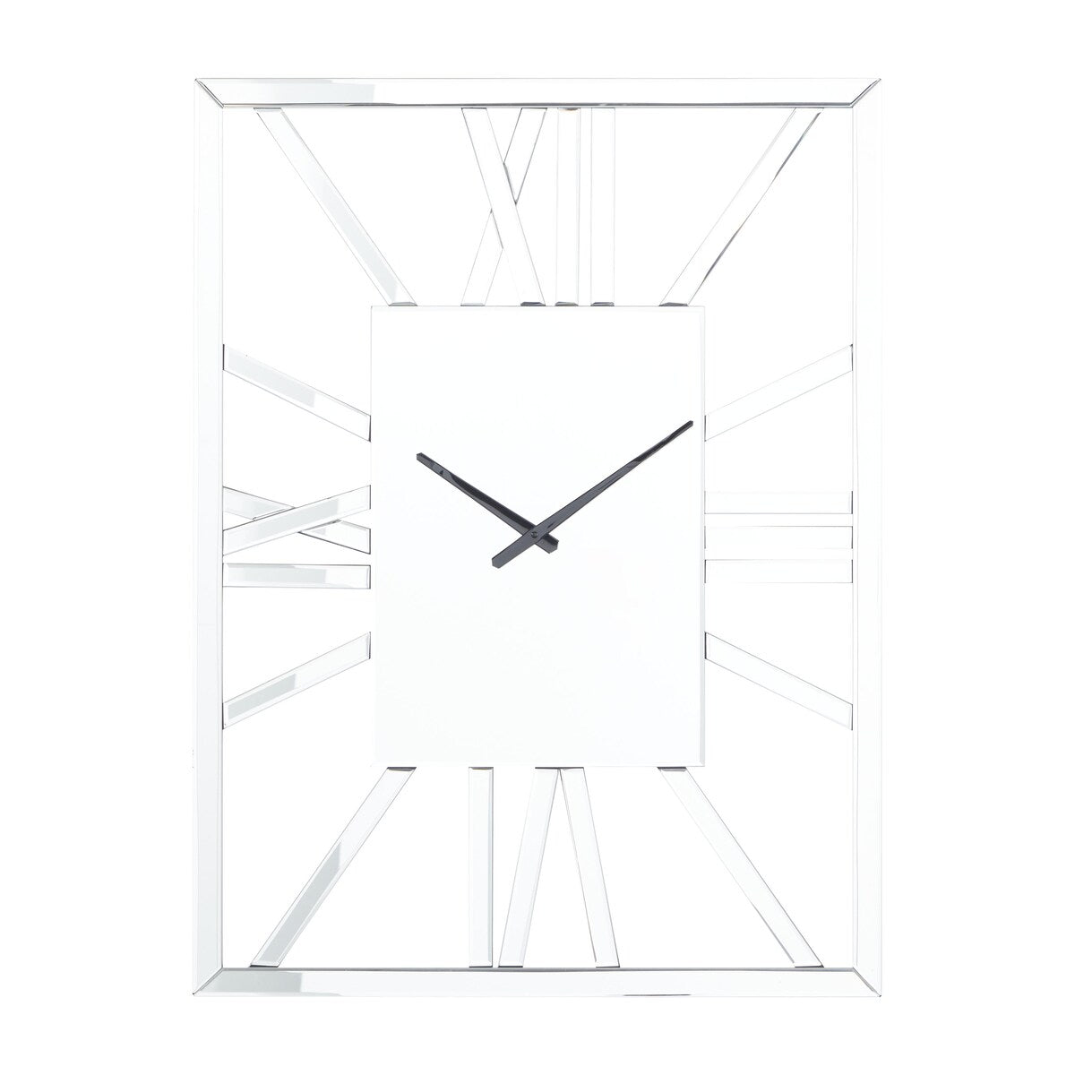 Glass Decorative Wall Clock - Silver - Roche River Decor