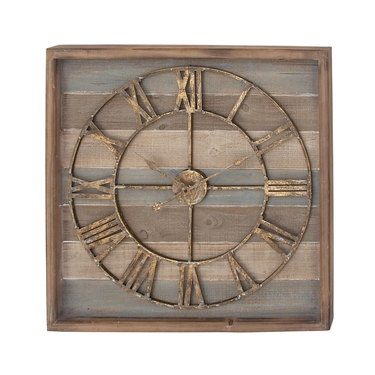 Metal Decorative Wall Clock - Brown - Roche River Decor