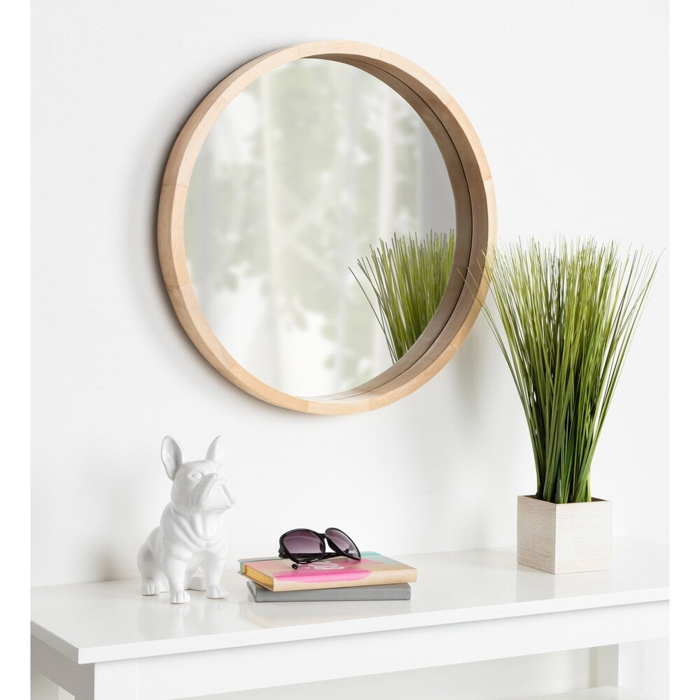 Kate and Laurel Hutton Round Wood Wall Mirror - 22 diameter