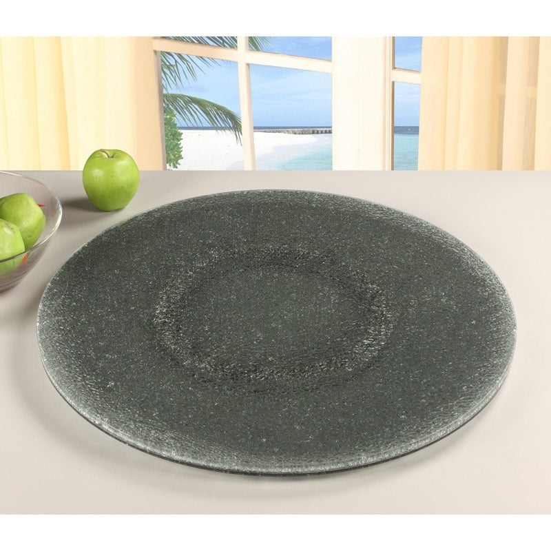 Somette Grey Sandwich Glass 24-inch Lazy Susan - 24 x 3