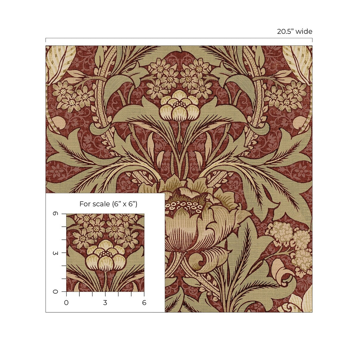 Seabrook Designs Acanthus Floral Prepasted Wallpaper