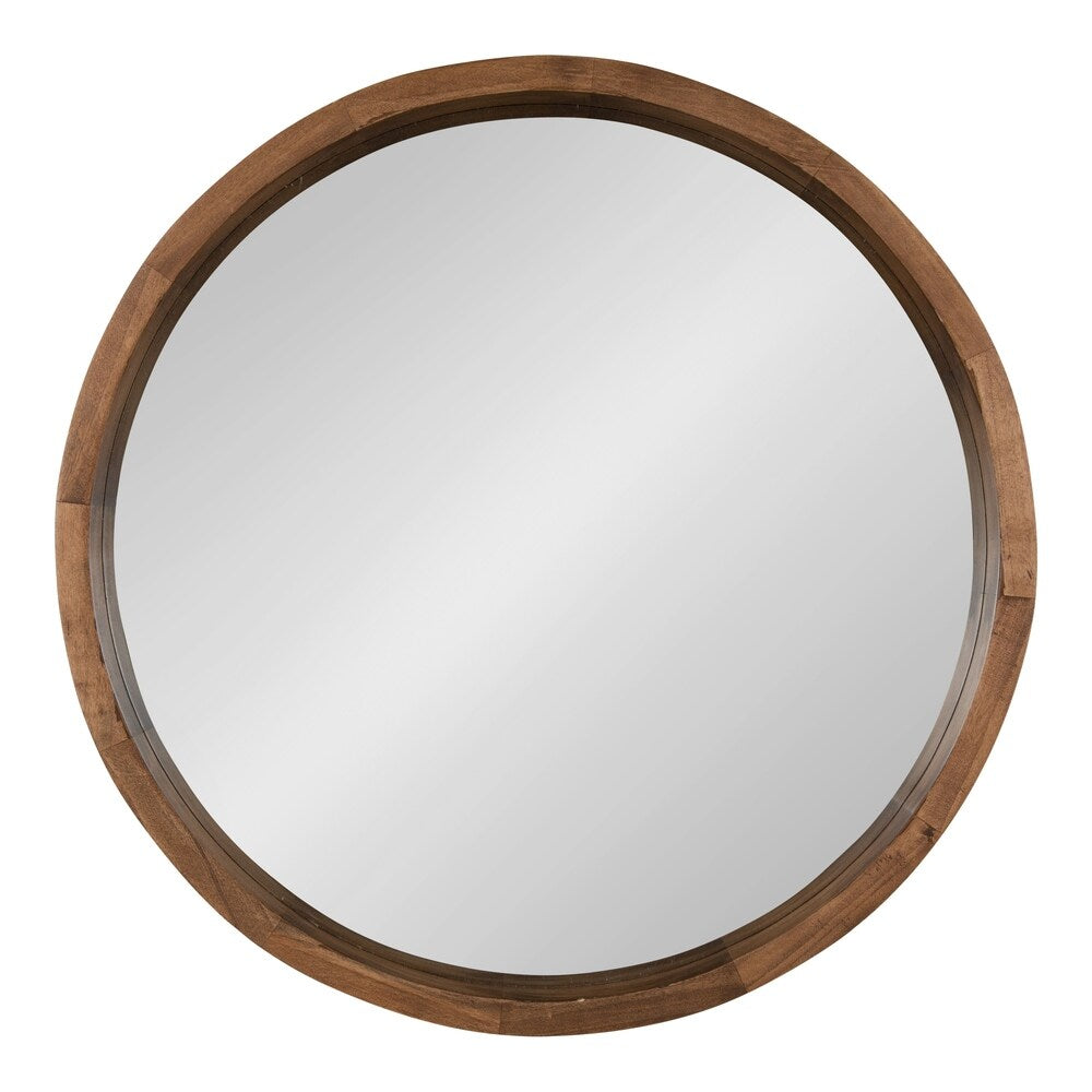 Kate and Laurel Hutton Round Wood Wall Mirror - 22 diameter