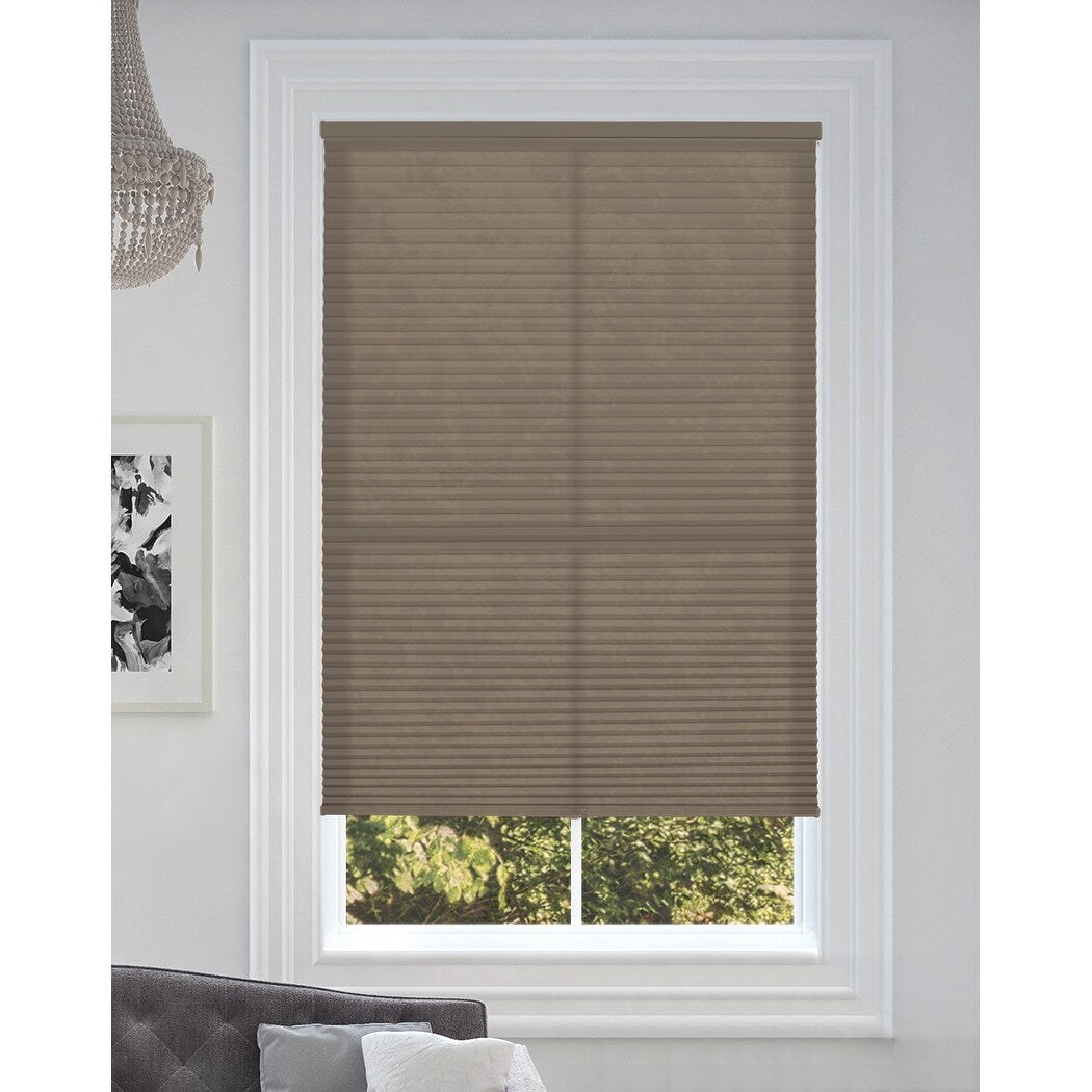 BlindsAvenue Cordless Light Filtering Cellular Honeycomb Shade, 9/16 Single Cell, Warm Cocoa