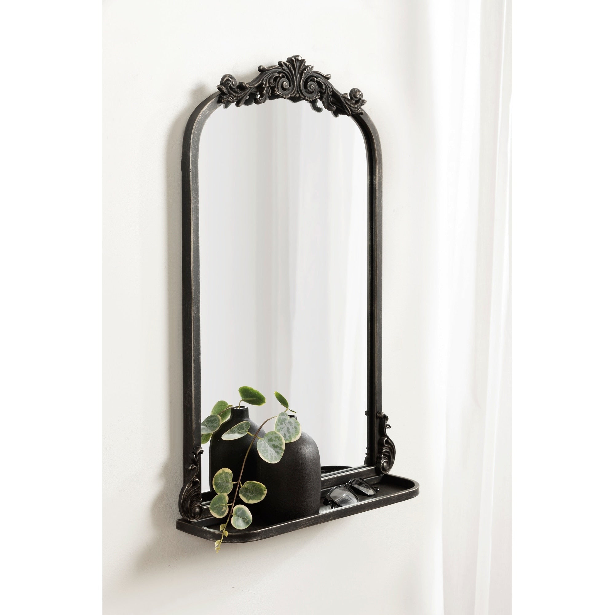 Kate and Laurel Arendahl Traditional Arch Mirror with Shelf