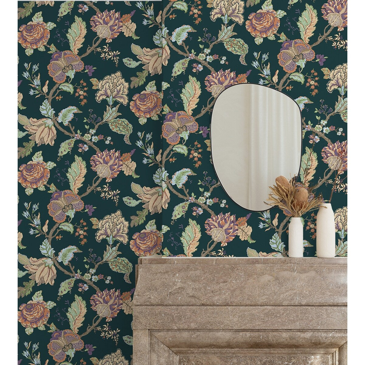 NextWall Kianna Jacobean Peel and Stick Wallpaper