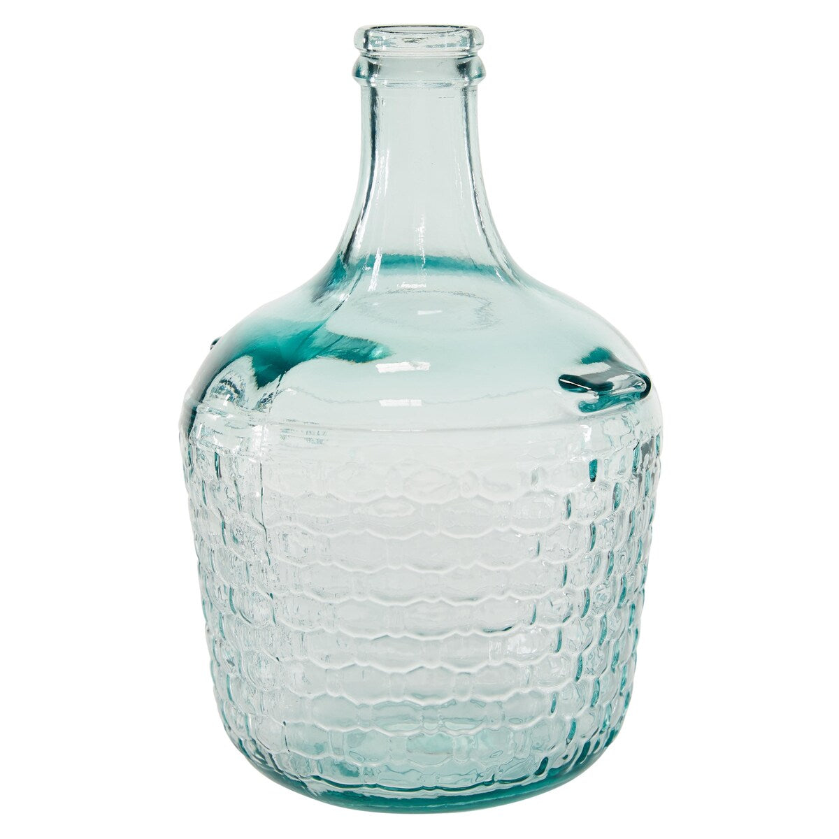 Recycled Glass Handmade Spanish Bottle Decorative Vase with Bubble Texture - Clear - Roche River Decor