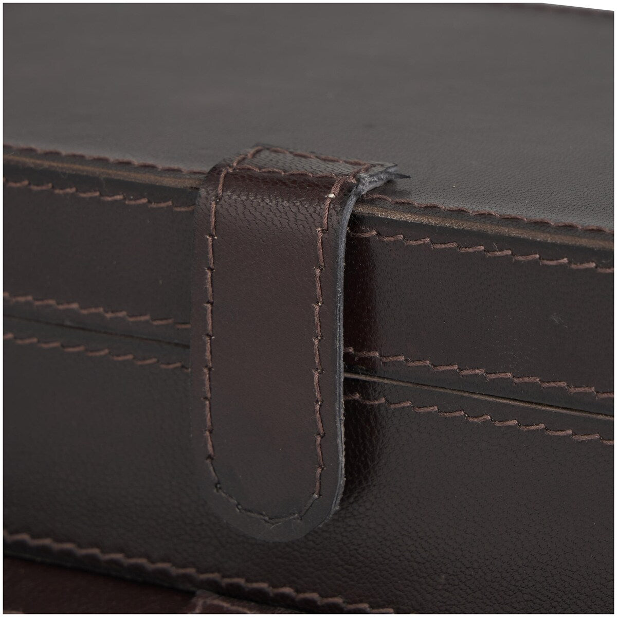 Leather Handmade Decorative Box with Hinged Lid - Set of 2 Gray, Brown or Dark Brown - Roche River Decor