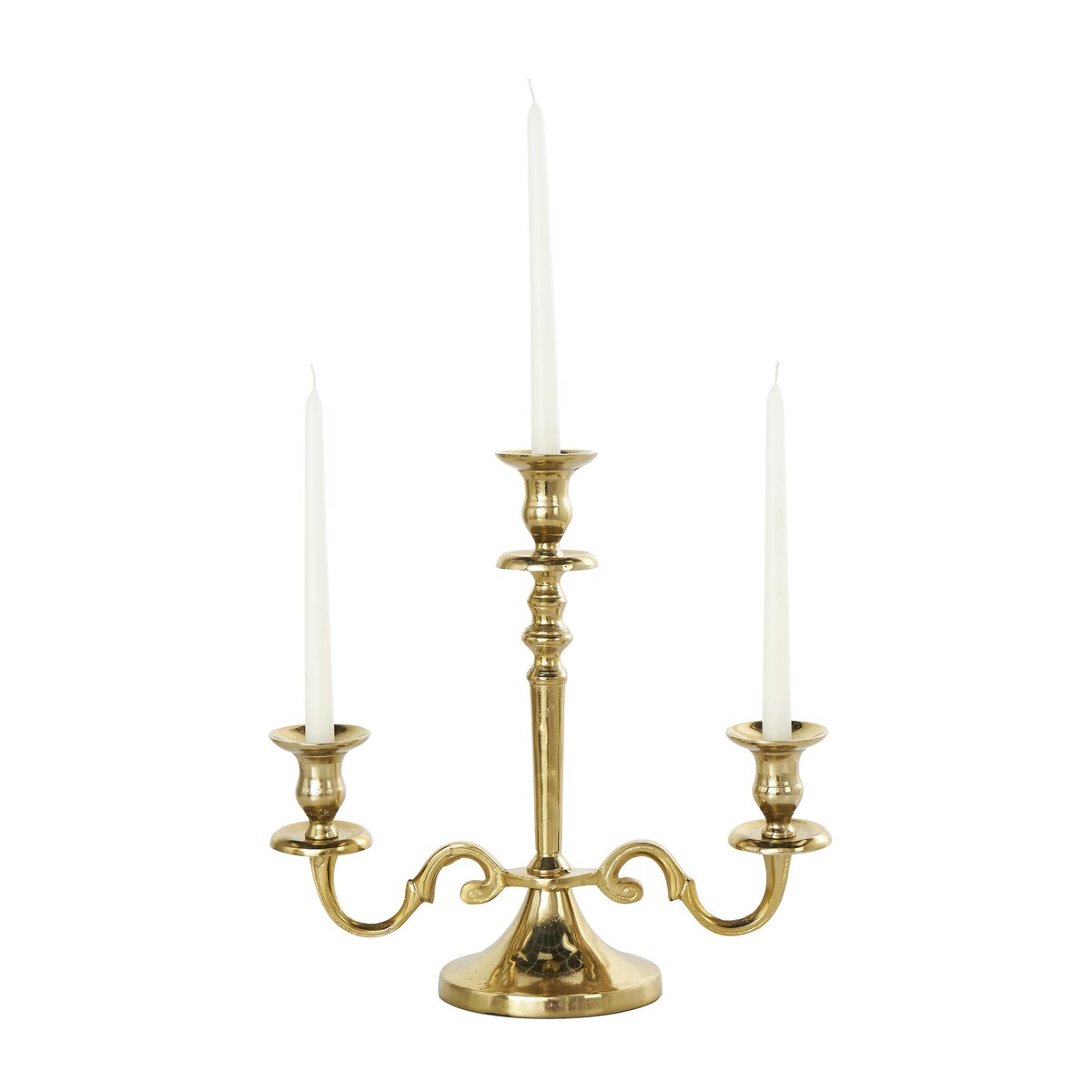 Aluminum Metal Scrolled Candelabra - Gold or Silver - The Novogratz