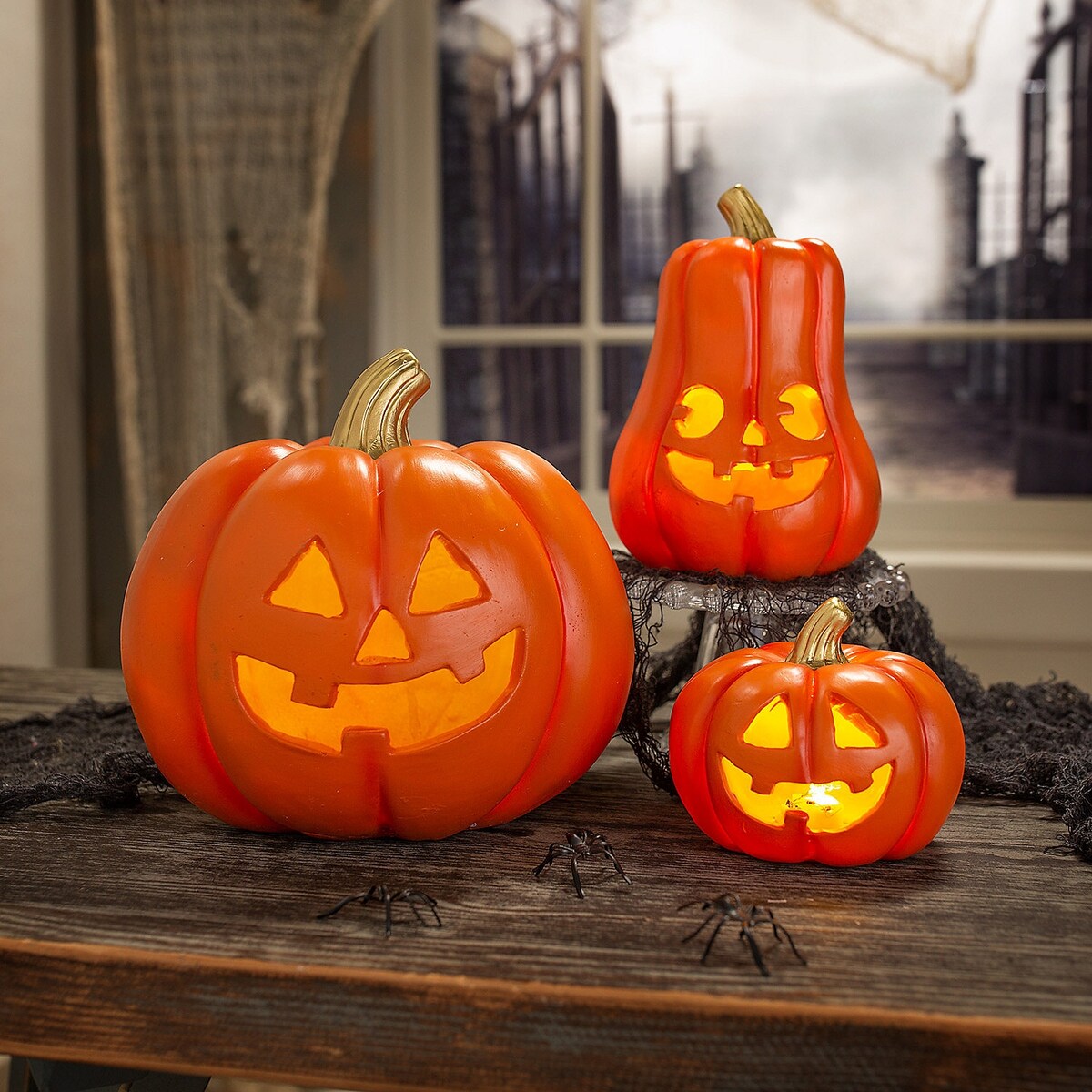 Light-Up Jack-O’-Lantern Halloween Decorations, Halloween, Home Decor, Home Accents, 3 Pieces