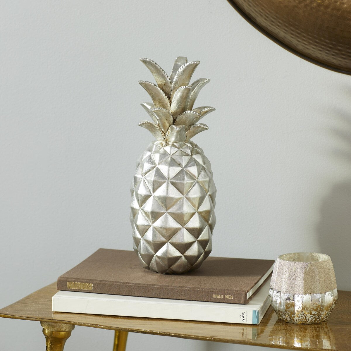 Polystone Fruit Pineapple Decorative Sculpture - Gold or Silver - Roche River Decor