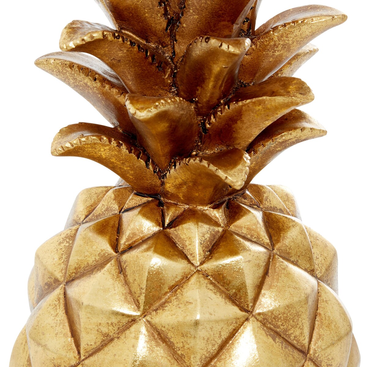 Polystone Fruit Pineapple Decorative Sculpture - Gold or Silver - Roche River Decor