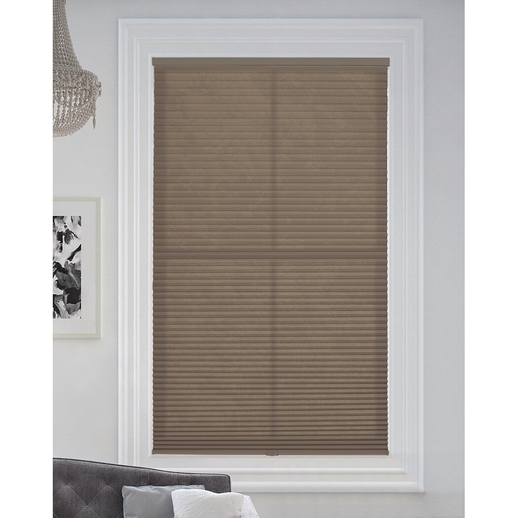 BlindsAvenue Cordless Light Filtering Cellular Honeycomb Shade, 9/16 Single Cell, Warm Cocoa