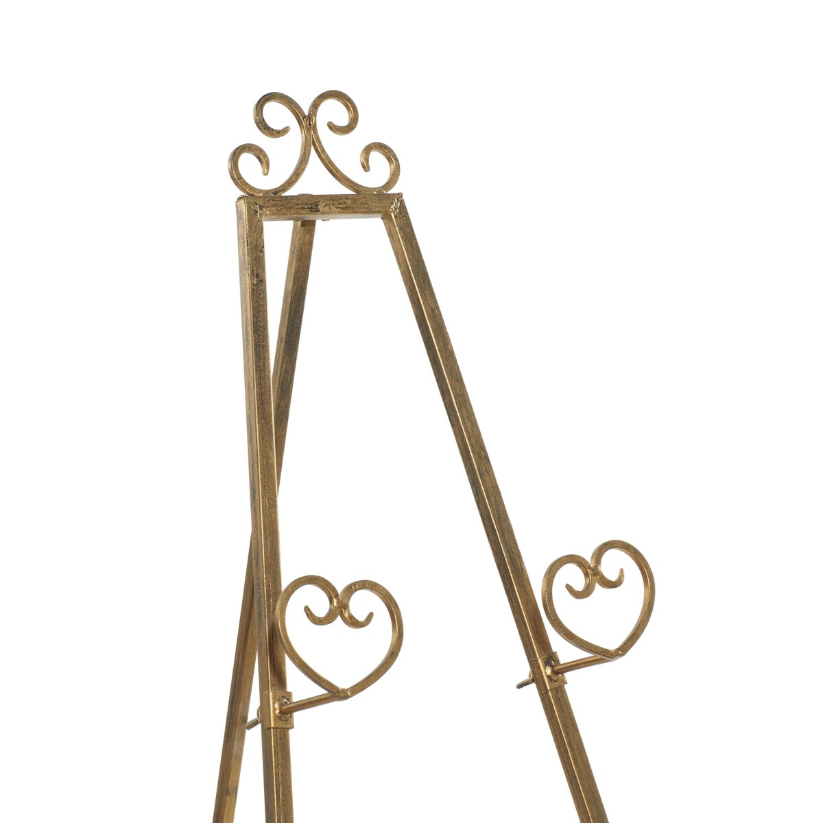 Metal Scroll Adjustable 3 Tier Display Easel with Chain Support - Gold - Roche River Decor