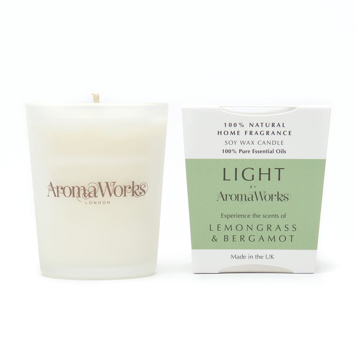 Aromaworks 10.1-ounce Light Range Candle Lemongrass and Bergamot